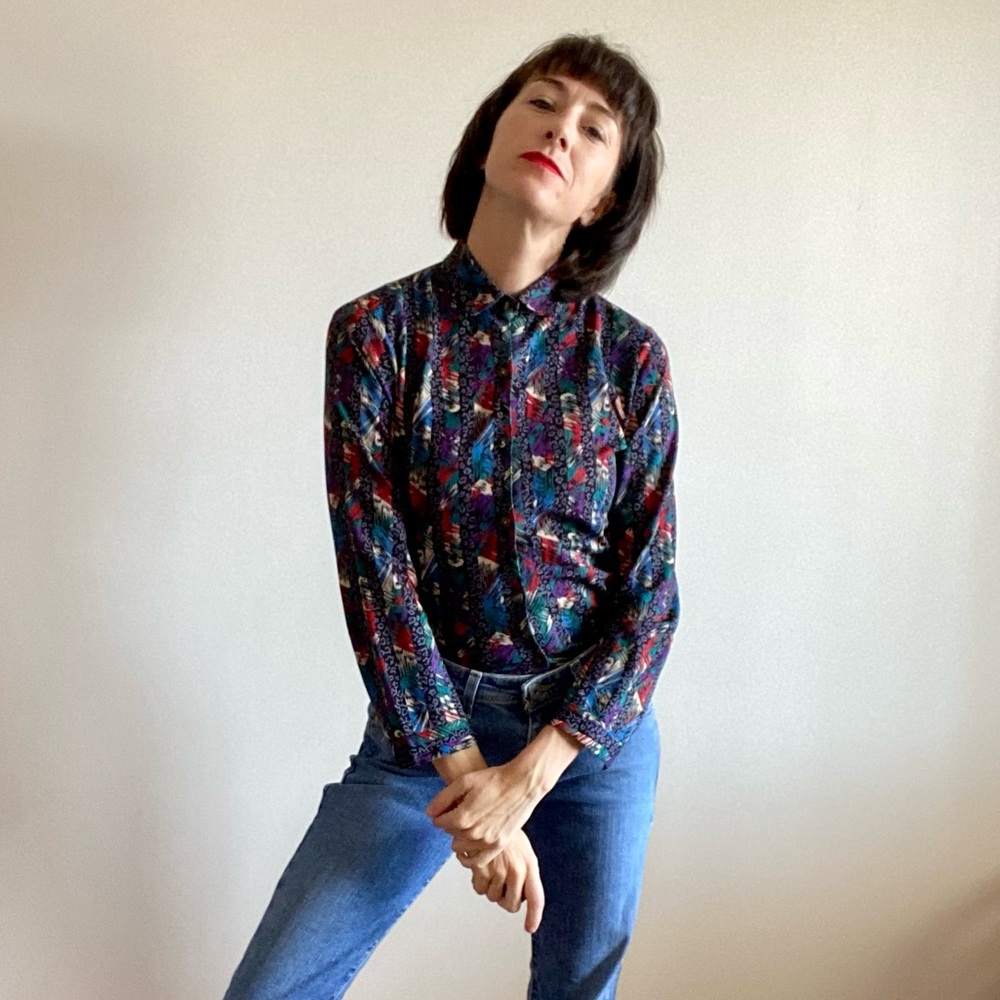 Vintage 1980s Colourful Blouse